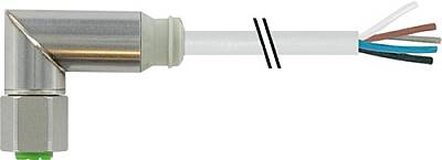 7044-12361-2191000 M12 Steel female 90° A-cod. with cable PVC 5x0.34 gy UL/CSA 10m - 1