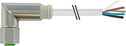 7044-12361-2192500 M12 Steel female 90° A-cod. with cable PVC 5x0.34 gy UL/CSA 25m