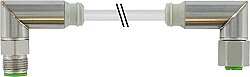 7044-40261-2140150 M12 Steel male 90° / M12 Steel female 90° A-cod. PVC 4x0.34 gy UL/CSA 1.5m