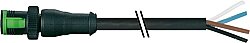 7050-12021-6140500 MQ12 male 0° A-cod. with cable PVC 4x0.34 bk UL/CSA 5m