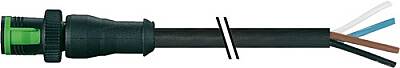 7050-12021-6140500 MQ12 male 0° A-cod. with cable PVC 4x0.34 bk UL/CSA 5m - 1