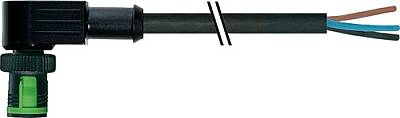 7050-12081-6130200 MQ12 male 90° A-cod. with cable PVC 3x0.34 bk UL/CSA 2m - 1