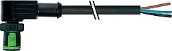7050-12081-6330300 MQ12 male 90° A-cod. with cable PUR 3x0.34 bk UL/CSA+drag ch. 3m