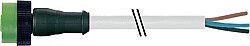 7050-12221-2340300 MQ12 female 0° A-cod. with cable PUR 4x0.34 gy UL/CSA+drag ch. 3m