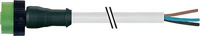 7050-12221-2340500 MQ12 female 0° A-cod. with cable PUR 4x0.34 gy UL/CSA+drag ch. 5m - 1