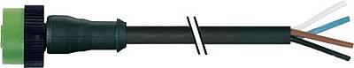 7050-12221-6140750 MQ12 female 0° A-cod. with cable PVC 4x0.34 bk UL/CSA 7.5m - 1