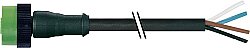 7050-12241-7323000 MQ12 female 0° A-cod. with cable PUR 5x0.34 bk UL/CSA+drag ch. 30m