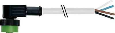 7050-12341-2340300 MQ12 female 90° A-cod. with cable PUR 4x0.34 gy UL/CSA+drag ch. 3m - 1