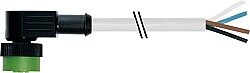7050-12341-2340500 MQ12 female 90° A-cod. with cable PUR 4x0.34 gy UL/CSA+drag ch. 5m
