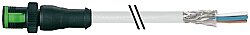 7050-13102-2410030 MQ12 male 0° A-cod. with cable PUR 4x0.34 shielded gy UL/CSA+drag ch. 0.3m