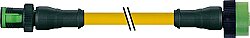 7050-40021-0340030 MQ12 male 0° / MQ12 female 0° A-cod. PUR 4x0.34 ye UL/CSA+drag ch. 0.3m