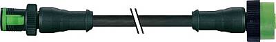 7050-40021-6340150 MQ12 male 0° / MQ12 female 0° A-cod. PUR 4x0.34 bk UL/CSA+drag ch. 1.5m - 1