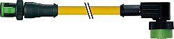 7050-40121-0140150 MQ12 male 0° / MQ12 female 90° A-cod. PVC 4x0.34 ye UL/CSA 1.5m