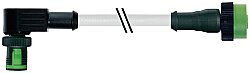 7050-40201-2140200 MQ12 male 90° / MQ12 female 0° A-cod. PVC 4x0.34 gy UL/CSA 2m