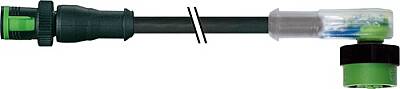 7050-40341-6140500 MQ12 male 0° / MQ12 female 90° A-cod. LED PVC 4x0.34 bk UL/CSA 5m - 1