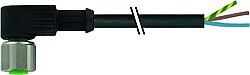7072-12311-6620500 M12 Xtreme female 90° A-cod. with cable PUR 3x0.75 bk UL/CSA+drag ch. 5m