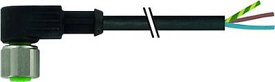 7072-12311-6621000 M12 Xtreme female 90° A-cod. with cable PUR 3x0.75 bk UL/CSA+drag ch. 10m - 1