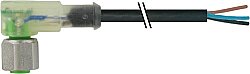 7072-13701-6620300 M12 Xtreme female 90° with cable PUR 3x0.75 bk UL/CSA+drag ch. 3m