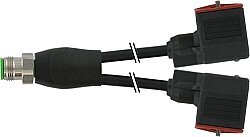 7072-42401-6360150 Y-Distributor M12 Xtreme / MSUD valve plug A-18mm PUR 3x0.75 bk UL/CSA+drag ch. 1.5m