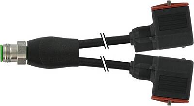 7072-42401-6360300 Y-Distributor M12 Xtreme / MSUD valve plug A-18mm PUR 3x0.75 bk UL/CSA+drag ch. 3m - 1