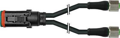 7072-77661-5640150 MDCY06-6s / 2x M12 female 0° Xtreme PUR 3x0.75 bk UL/CSA+drag ch. 1.5m - 1
