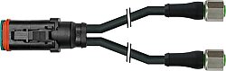 7072-77661-5640300 MDCY06-6s / 2x M12 female 0° Xtreme PUR 3x0.75 bk UL/CSA+drag ch. 3m