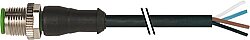 7080-12021-R030500 M12 male 0° with cable RADOX EM 104 4x0.5 bk 5m