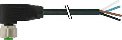 7080-12341-6840150 M12 female 90° A-cod. with cable TPE 4x0.34 gy UL/CSA+drag ch. 1.5m - 1