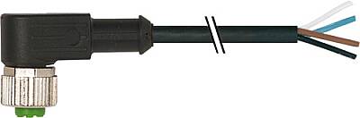 7080-12341-R031500 M12 female 90° A-cod. with cable RADOX EM 104 4x0.5 bk 15m - 1