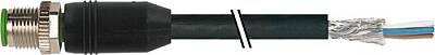7080-13105-R660050 M12 male 0° A-cod. with cable RADOX EM 104 4x0.34 shielded bk 0.5m - 1