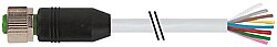 7080-17041-R422000 M12 female 0° A-cod. with cable SABIX 8x0.25 gy 20m