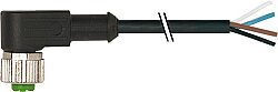 7356-12341-6340200 M12 female 90° with cable PUR 4x0.34 bk UL/CSA+drag chain 2m