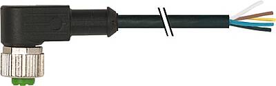 7356-12361-6350500 M12 female 90° with cable PUR 5x0.34 bk UL/CSA+drag chain 5m - 1