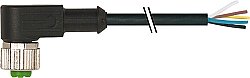 7356-12361-6580500 M12 female 90° with cable PUR 5x0.34 bk UL/CSA+robot+drag chain 5m