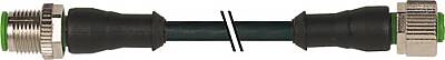 7356-40041-6580150 M12 male 0° / M12 female 0° PUR 5x0.34 bk UL/CSA+robot+drag chain 1.5m - 1
