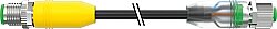 7356-40501-6390500 M12 male 0° / M12 female 0° shielded PUR 4x0.5 shielded bk UL/CSA+drag chain 5m