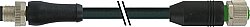 7356-P4801-4440100 M12 Power L-cod. male 0° / M12 A-cod. female 0° PUR 2x1.5 bk UL/CSA+drag chain 1m