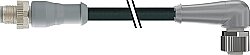 7358-40101-6530050 M12 male 0° / M12 female 90° IO-Link PUR 3x0.34 bk UL/CSA+robot+drag ch. 0.5m