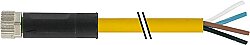7700-08061-U041000 M8 female 0° with cable TPE 4x22AWG ye UL/CSA, ITC/PLTC 10m