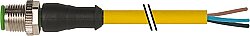 7700-12001-U030750 M12 male 0° A-cod. with cable TPE 3x22AWG ye UL/CSA. ITC/PLTC 7.5m