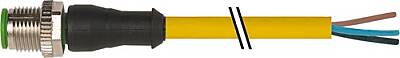 7700-12001-U030750 M12 male 0° A-cod. with cable TPE 3x22AWG ye UL/CSA. ITC/PLTC 7.5m - 1
