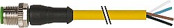 7700-12021-U040750 M12 male 0° A-cod. with cable TPE 4x22AWG ye UL/CSA. ITC/PLTC 7.5m