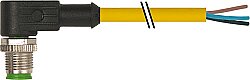 7700-12081-U030150 M12 male 90° A-cod. with cable TPE 3x22AWG ye UL/CSA. ITC/PLTC 1.5m