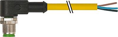 7700-12081-U031000 M12 male 90° A-cod. with cable TPE 3x22AWG ye UL/CSA. ITC/PLTC 10m - 1