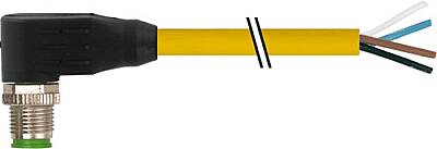7700-12101-1501000 M12 male 90° A-cod. with cable TPE 4x18AWG ye UL/CSA. ITC/PLTC 10m - 1