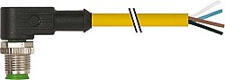 7700-12101-U040500 M12 male 90° A-cod. with cable TPE 4x22AWG ye UL/CSA. ITC/PLTC 5m