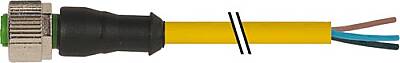 7700-12181-U031000 M12 female 0° A-cod. with cable TPE 3x22AWG ye UL/CSA. ITC/PLTC 10m - 1