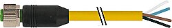 7700-12221-1500200 M12 female 0° A-cod. with cable TPE 4x18AWG ye UL/CSA. ITC/PLTC 2m
