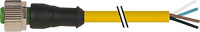 7700-12221-U042000 M12 female 0° A-cod. with cable TPE 4x22AWG ye UL/CSA. ITC/PLTC 20m - 1