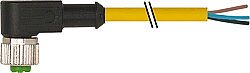 7700-12321-U030750 M12 female 90° A-cod. with cable TPE 3x22AWG ye UL/CSA. ITC/PLTC 7.5m